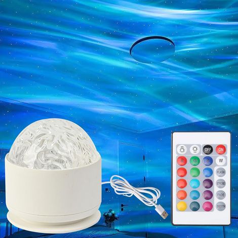 Lampe Aurore Boréale Projecteur Ciel Etoile Projecteur Aurore Boréale USB Veilleuse Lampe Ambiance avec 16 Effets D'éclairage et Télécommande pour Chambres Fêtes Bars Salles De Jeux Cadeaux Créatifs (1/5)