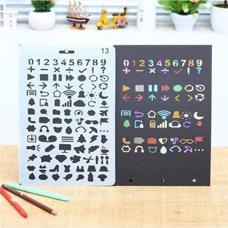 6 Pcs Pstic Alphabet Stencils Calligraphy Stencils Reusable Stencil for DIY Painting Drawing Diary Scrapbooking POCHOIR CREATIF (1/5)