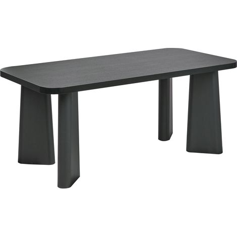 Mesa Minimalista con Tablero de Bordes Redondeados 180 x 90 cm Negra Atlin (1/5)