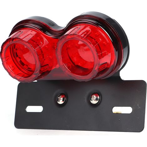 Feu LED multifonction moto, feu arrière clignotant frein plaque d'immatriculation intégré rouge (1/5)