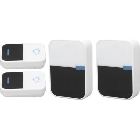 Kabellose Türklingel (433,92 MHz) mit Empfänger, automatischer Klingeltongenerierung, wasserdicht (IP44), 38 Klingeltöne, für Haus oder Wohnung, EU-Stecker (1/5)