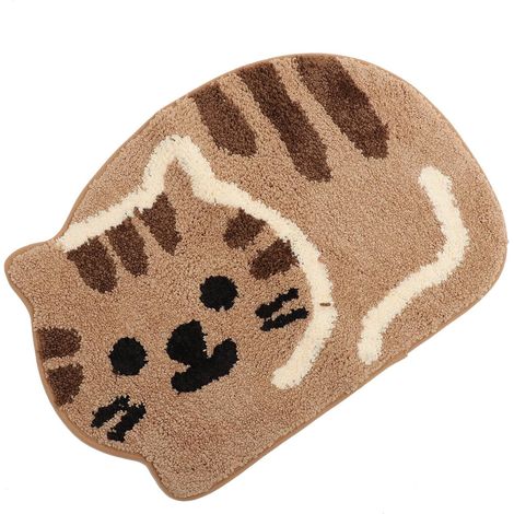 Mat Made of Polyester Cat Design Water Absorbent Non Slip