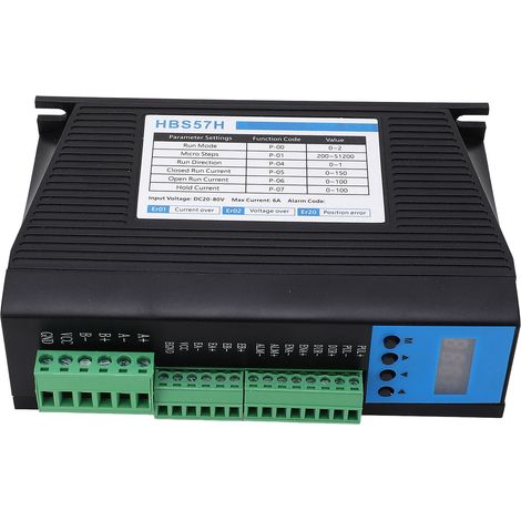 Geschlossener Schrittmotorcontroller für CNC-Maschinen, schwarzes Gehäuse, DC20-80V-Schutz, Achsenführung