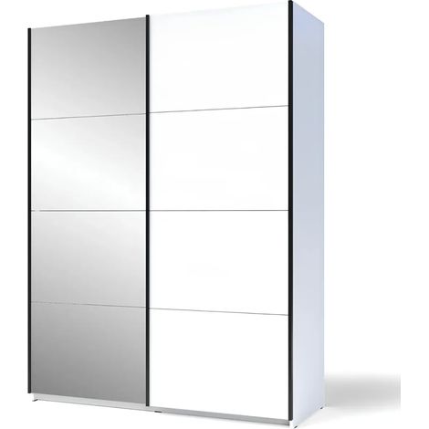 Armadio 2 ante scorrevoli bianco con specchio Zegna 150x58x205H