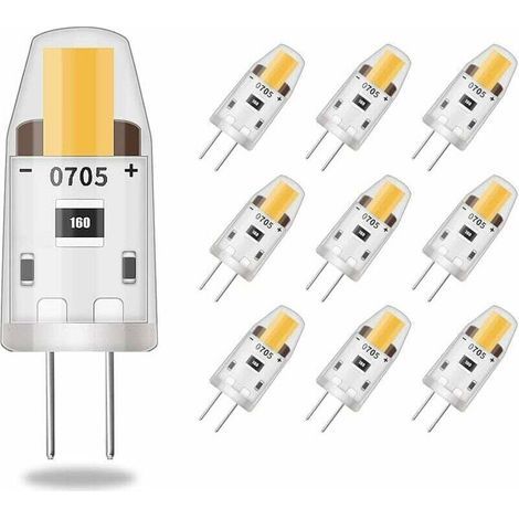 LED G4 Dimmable Ampoules,3W Equivalent 30W Halogène Lampe,95LM Blanc Chaud Économies d’énergie Ampoule,Pas de Scintillement,DC 12V,G4 Bi-pin,360°Angle de Faisceaux,Lot de 10 (1/4)