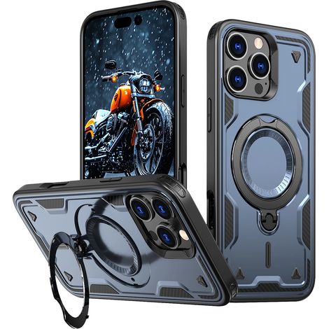 Hybrid Armor Trendy Case mit MagSafe für iPhone 16 Pro – Blau (1/5)