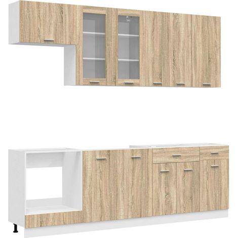 Kitchen Unit LYON 8 pcs Sonoma Oak Engineered Wood vidaXL (1/5)