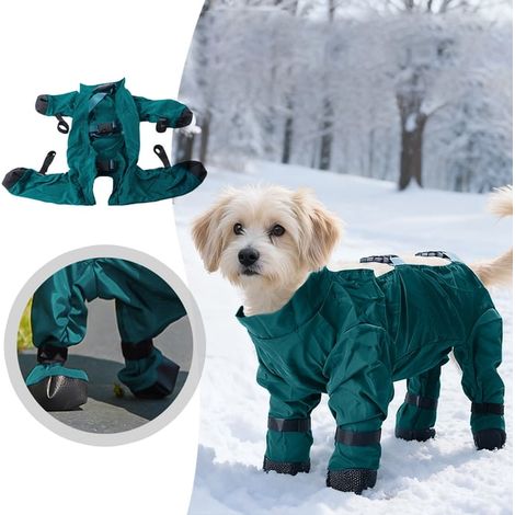 Bottes d'hiver pour chien avec pantalon et manches ajustables pour l'extérieur, pour chiens de petite et moyenne taille, taille M (1/4)