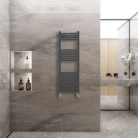 WarmeHaus Heated Straight Towel Radiator Anthracite 1200x400mm