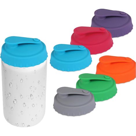 Lot de 6 couvercles en silicone réutilisables pour canettes (1/4)