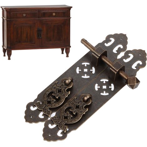 Poignée de tiroir antique en laiton bronze, élégante et rétro, résistante à la rouille pour armoires, commodes et bibliothèques. (1/5)
