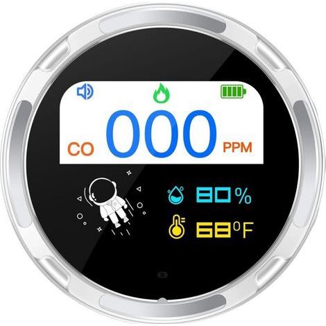 Reise-Kohlenmonoxidmelder, IP67 wasserdichter Kohlenmonoxidalarm, 3-in-1 (CO, Temperatur, Luftfeuchtigkeit), ideal für drinnen, draußen, Camping usw., von DEBUNS (1/5)