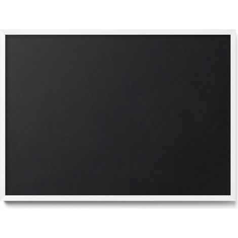 Tableau Magnétique en Métal Tableau pour Magnet - Motif Couleur noire - Minimaliste - Cadre Blanc - 70x50 cm - Plaque Magnétique