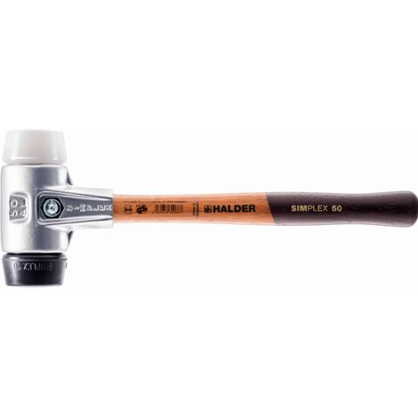 HALDER SIMPLEX Mazza in gomma piena / superplastica con alloggiamento in alluminio e impugnatura in legno - D=30 mm - 3127.030