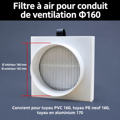 Filtre VMC 40 × 40 × 20 cm 2 kg, filtre haute efficacité pour air neuf 160 avec filtre HEPA haute efficacité – Livraison gratuite (1/5)
