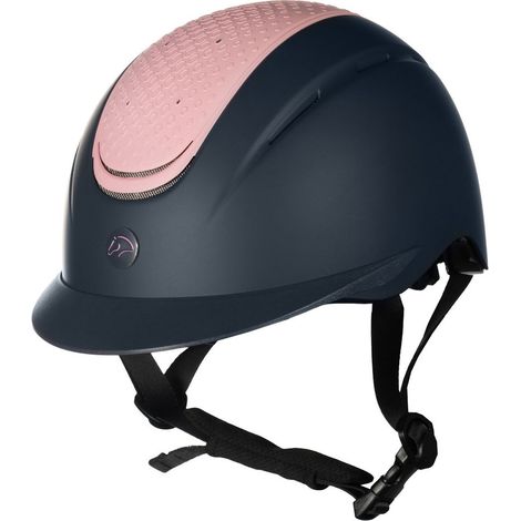 52-54 CM, blu / rosa: Casco equitazione per bambini con rotella regolabile modello Sydney