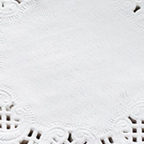 150 pièces napperons ronds en papier dentelle blanc jetables, fleur creuse anti-graisse pour friture, pizza, desserts, gâteau – 150 feuilles buvard (1/5)