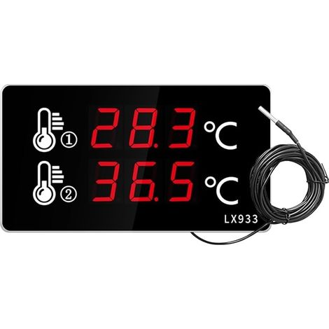 Thermomètre à Eau Outil Thermomètre Numérique Piscine Ménage Intérieur Et Extérieur Double Température De L'eau Sonde Externe Jauge Grand Écran