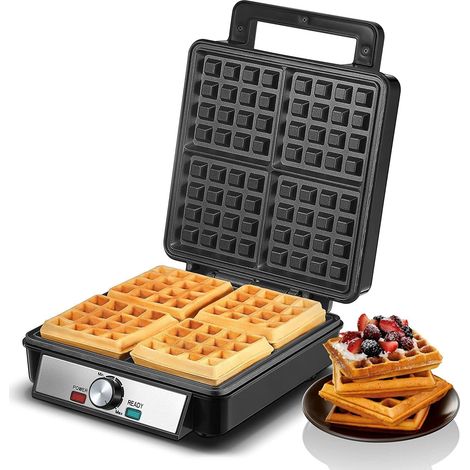 Belge Gaufrier pour 4 personnes, bacs à glaçons, revêtement antiadhésif