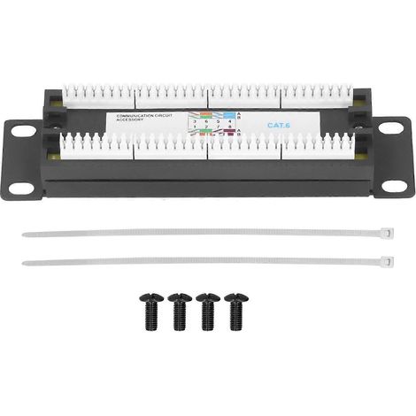 8-Port-Wandmontage-Netzwerk-Patchpanel, UTP Cat6 ungeschirmte Verdrahtungshalterung für 23–28 AWG-Kabel