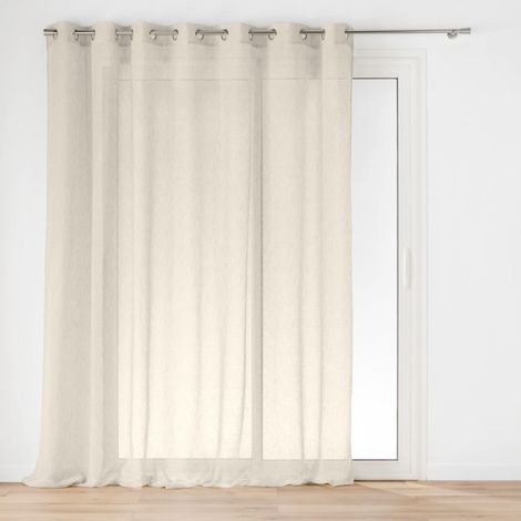 Paris Prix – Voilage à œillets 240x240cm en lin – Tissu tissé – Label Oeko-Tex – Voilage grande largeur avec 14 œillets