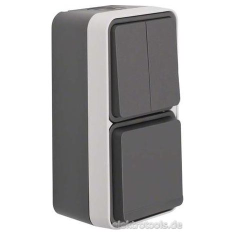 Berker KOMBINATIO toma Schuko gris claro para espacios húmedos
