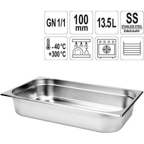 Gastronormbehälter 13,5 l - GN1/1, 100 mm - Edelstahl - YG-00253 (1/5)
