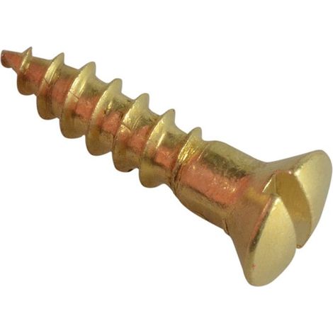 Forgefix Wood Screw Slotted Raised Head ST Solid Brass 5/8IN X 6 Forge Pack 25