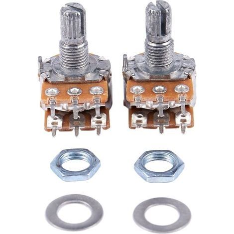 2 Pcs B50K 50K Ohms 6 bornes double rotatif coniques potentiometres lineaires (1/4)