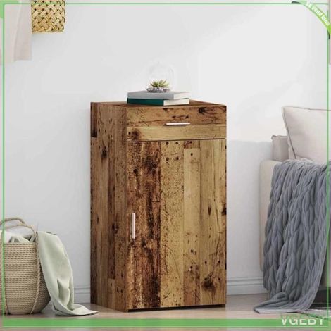 Buffet - ABI - Bois ancien - 50 x 42,5 x 93 cm - 1 tiroir - 1 porte (1/5)