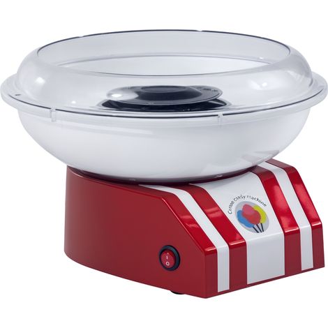 Candy Floss Machine for Kids & Adults, 550W  Retro Cotton Maker for Sugar or Candies,  Including 10 Candyfloss Sticks, Non-Slip Base, Red & White