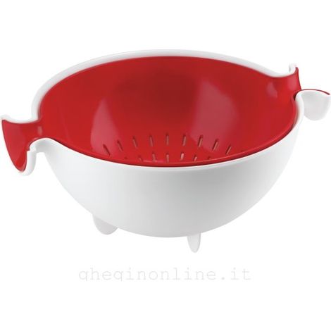 Colander rouge et blanc
