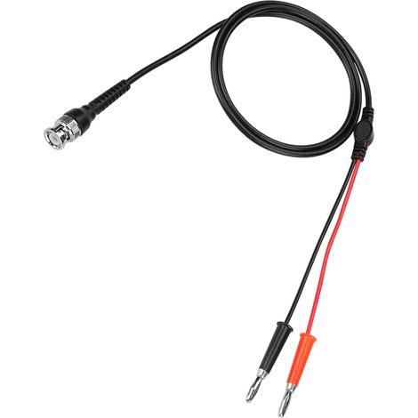 2 cordons de test avec connecteurs BNC vers fiches bananes doubles, noir et rouge, 50 Ω (1/5)
