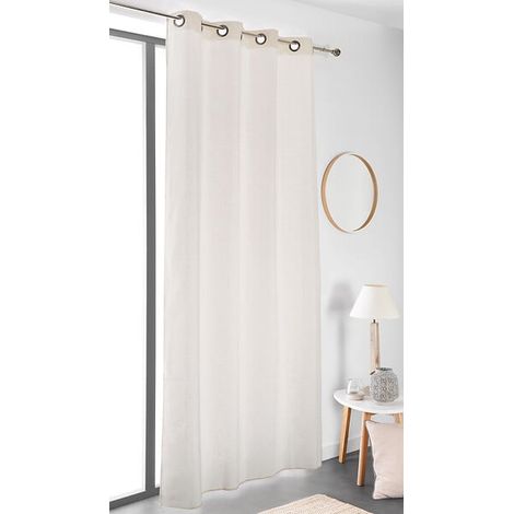Rideau avec oeillets - Tamisant - Coton/Lin - Ecru - 135x260cm