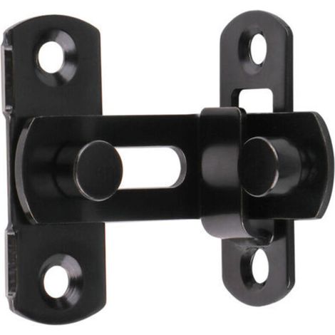 Verrou De Porte Coulissante - 1 Pièce - Acier Inoxydable 304 - Rotation À 180 Degrés - Pour Portes En Bois - Noir (1/5)