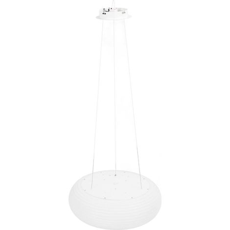 Suspension ronde LED abat-jour PC blanc laiteux réglable en hauteur 3 températures couleur variation sans gradins lampe suspendue moderne îlot cuisine (1/5)