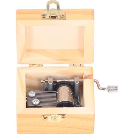 Boîte à musique en bois style vintage, design exquis et portable, mélodie claire et durable pour la maison, le bureau ou l'école - Moulin à vent (1/5)