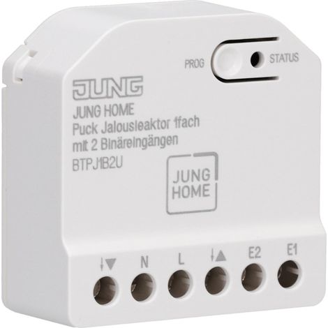 JUNG HOME BTPJ1B2U PUCK ACTIONNEUR DE VOLET ROULANT 1 ENTRÉE ENCASTRÉE BLUETOOTH MESH  ACTIONNEUR DE VOLET ROULANT AVEC 2 ENTRÉ