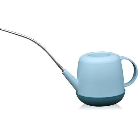 Annaffiatoio per piante da 1 litro, annaffiatoio in plastica, annaffiatoio leggero con beccuccio lungo per giardinaggio e piantagioni da interno (blu) (1/4)