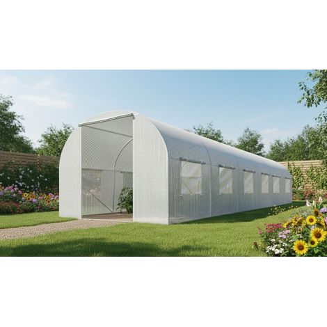 Serra da giardino awtools 3x6x2m struttura acciaio finestre zanzariere (1/3)