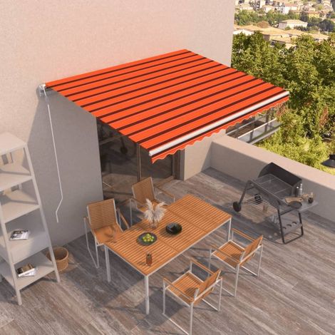 Teenpull – Markise Automatisch Einziehbar 450x300 cm Orange und Braun (1/5)