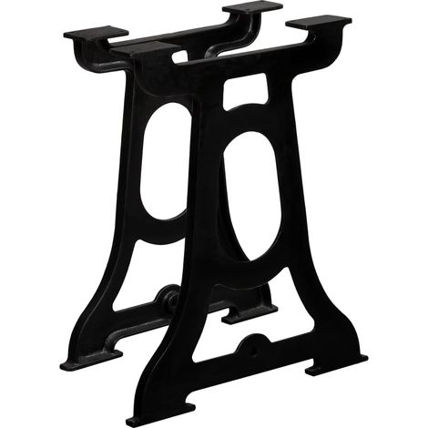 Lot de 2 Pieds de table à manger Design industriel - Support de table Cadre en Y Fonte BV625603 - BonneVie (1/5)