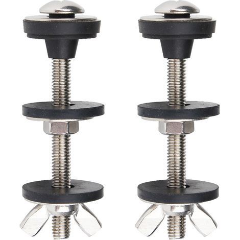 Set of 2 universal M6 toilet tank bolts, heavy-duty stainless steel toilet seat bolts, easy to install (1/4)
