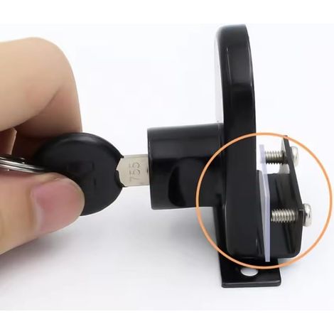 Lot de 2 serrures de rechange pour armoire en verre et alliage de zinc pour 5 à 8 m, noir, 408 (1/5)