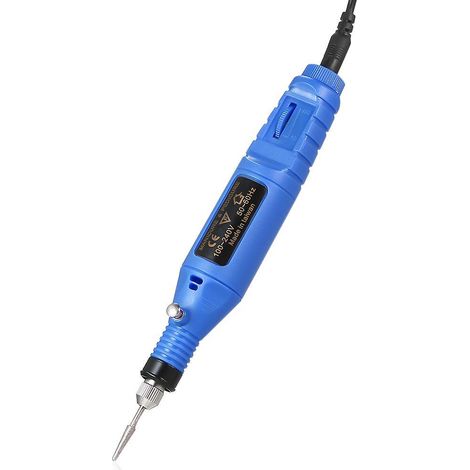 Set de 14 pièces Mini perceuse électrique graveur rotatif, vitesse variable 100V-240V, outil de gravure, prise américaine, bleu