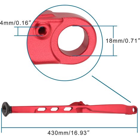 Aluminum alloy side stand, models 23-24, compatible with KTM, Husqvarna, and other off-road motorcycles, burgundy. (1/4)