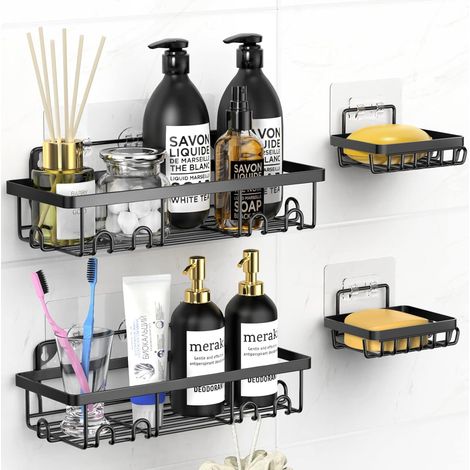 Étagère Douche, Étagère Rangement Douche, Rangement salle de bain -4 pièces (1/5)