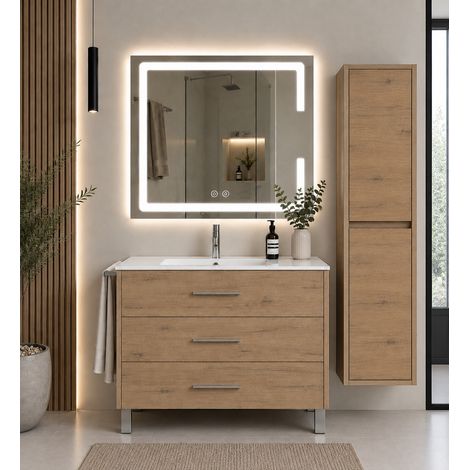 Mobile bagno con lavabo ORIGENBATH RIBERA senza specchio 60x45 cm estepa con colonna