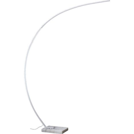 [NEUWERTIG] B-Ware Lindby Stehlampe Bogenleuchte LED Kendra weiß Dimmer Marmorfuß Aluminium (1/2)