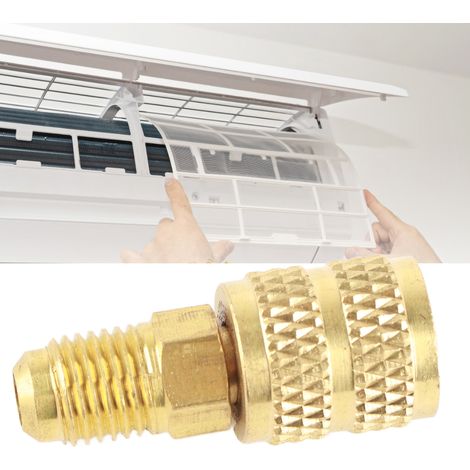 Raccord adaptateur en cuivre pour climatisation/réfrigération R410A, filetage extérieur 1/4 SAE, filetage intérieur 5/16 SAE (1/5)